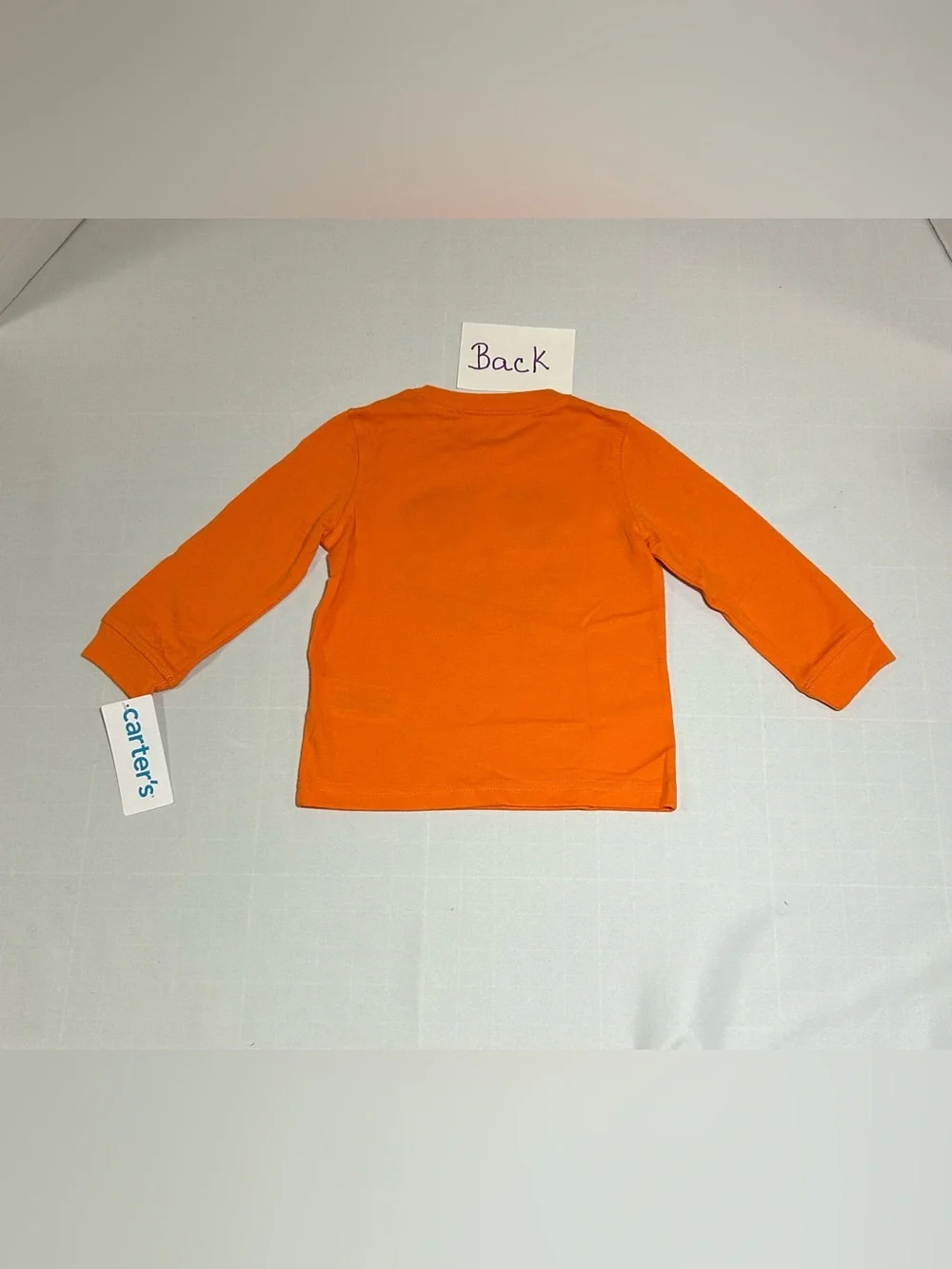 Carter's Boys 18 Months Halloween Orange Pumpkin Face Glow in Dark Top NWT